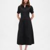 Midi-Hemdkleid aus Popeline mit Rollkragen