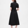 Midi-Hemdkleid aus Popeline mit Rollkragen
