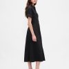 Midi-Hemdkleid aus Popeline mit Rollkragen