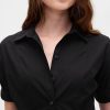 Midi-Hemdkleid aus Popeline mit Rollkragen