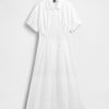 Midi-Hemdkleid aus Popeline mit Rollkragen