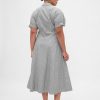 Midi-Hemdkleid aus Popeline mit Rollkragen