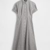 Midi-Hemdkleid aus Popeline mit Rollkragen