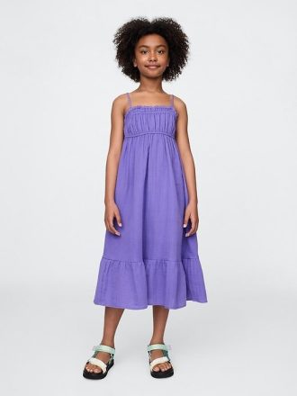 Midikleid aus Crinkle-Gaze  für Kinder