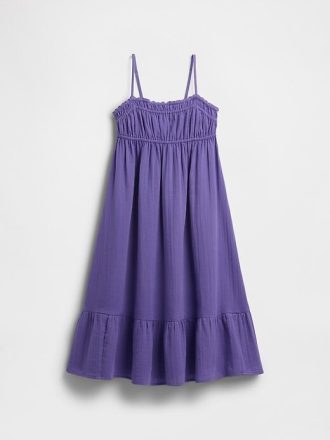 Midikleid aus Crinkle-Gaze  für Kinder
