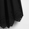 Midikleid aus gemischten Materialien mit Taschentuchsaum