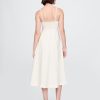 Midikleid aus Leinenmischung mit Wellenkante