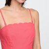 Midikleid aus Leinenmischung mit Wellenkante