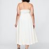 Midikleid aus Leinenmischung mit Wellenkante
