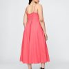 Midikleid aus Leinenmischung mit Wellenkante