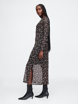 Midikleid aus Netzstoff