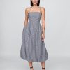 Midikleid aus Popeline mit Vichy-Karomuster Midikleid aus Popeline mit Vichy-Karomuster