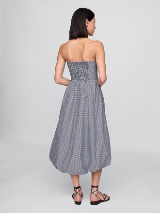 Midikleid aus Popeline mit Vichy-Karomuster