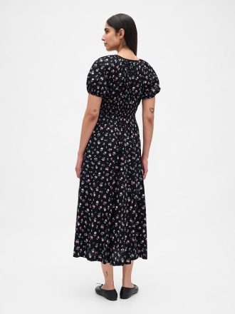 Midikleid mit Puffärmeln