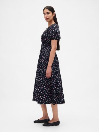 Midikleid mit Puffärmeln
