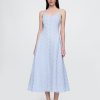Midikleid mit Ösen und V-Ausschnitt