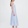 Midikleid mit Ösen und V-Ausschnitt