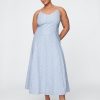 Midikleid mit Ösen und V-Ausschnitt