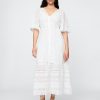 Midikleid mit Spitzenbesatz