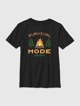 Minecraft-Überlebensmodus-Grafik-T-Shirt für Kinder