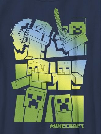 Minecraft Steve und Alex VS Mobs Grafik-T-Shirt für Kinder