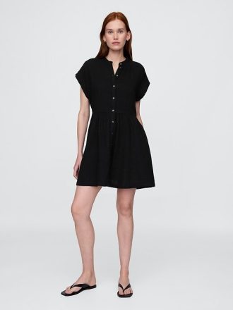 Mini-Hemdkleid aus Baumwollgaze