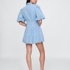 Mini-Hemdkleid aus Denim mit Bubble-Print Mini-Hemdkleid aus Denim mit Bubble-Print