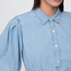 Mini-Hemdkleid aus Denim mit Bubble-Print Mini-Hemdkleid aus Denim mit Bubble-Print