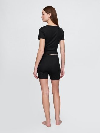 Mini Rib Pyjama-Shorts