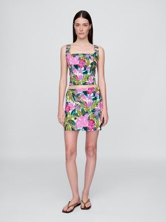 Mini-Skort aus Leinenmischung