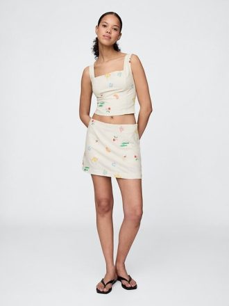 Mini-Skort aus Leinenmischung