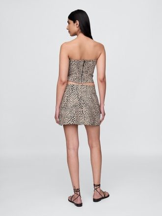 Mini-Skort aus Leinenmischung