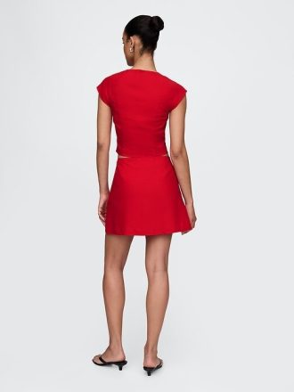 Mini-Skort aus Leinenmischung