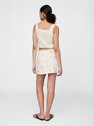 Mini-Skort aus Leinenmischung