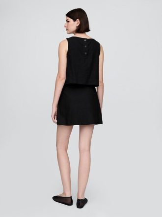 Mini-Skort aus Leinenmischung