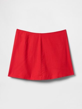 Mini-Skort aus Leinenmischung