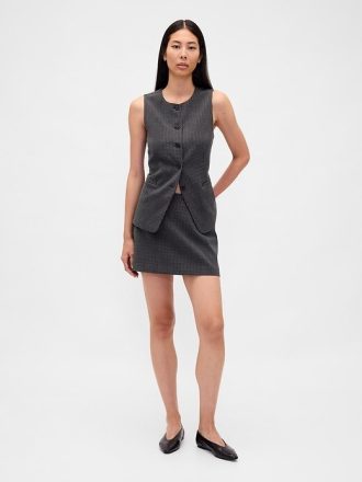 Mini-Skort mit Fischgrätenmuster