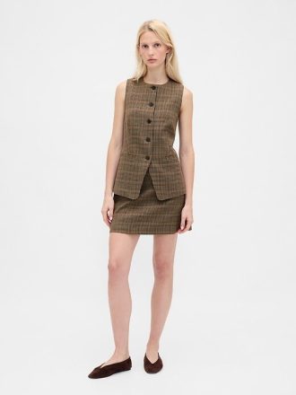 Mini-Skort mit Fischgrätenmuster