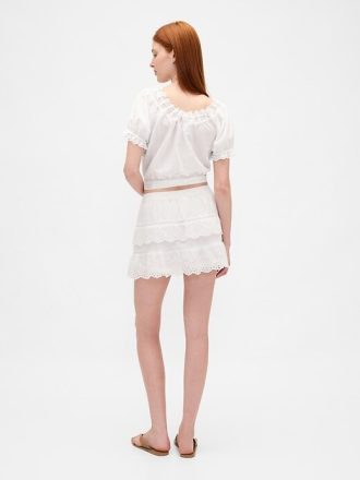 Mini-Skort mit Ösenrüschen