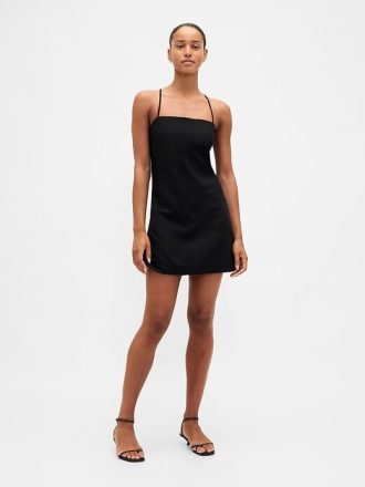 Mini-Skortkleid aus Leinenmischung