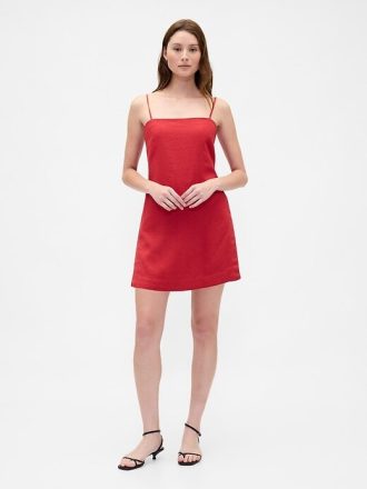 Mini-Skortkleid aus Leinenmischung