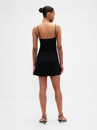 Mini-Skortkleid aus Leinenmischung