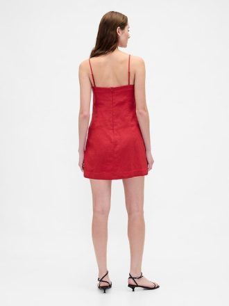 Mini-Skortkleid aus Leinenmischung