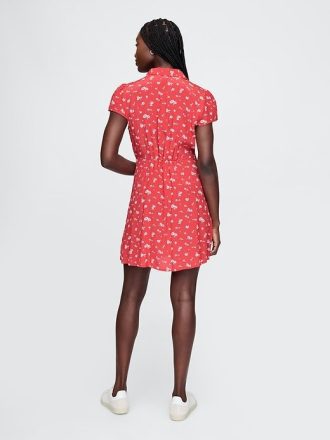 Minikleid aus Crêpe mit Blumenmuster
