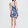 Minikleid aus Denim mit Blumenmuster Minikleid aus Denim mit Blumenmuster