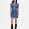 Minikleid aus Denim mit Nähten Minikleid aus Denim mit Nähten