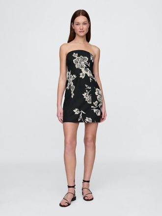 Minikleid aus Leinenmischung