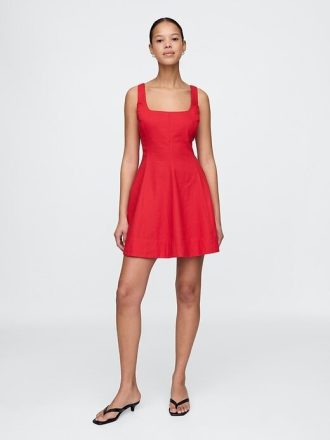 Minikleid aus Leinenmischung