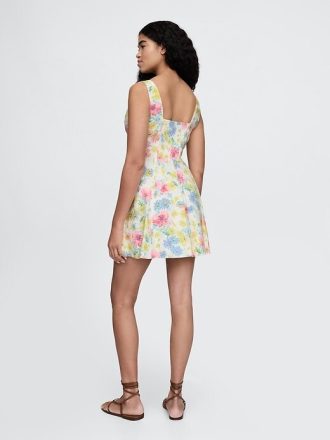 Minikleid aus Leinenmischung