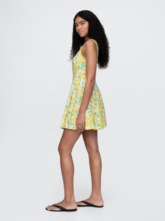 Minikleid aus Leinenmischung